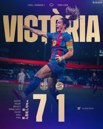 男足飲拉菲，女足送七喜，巴薩女足歐冠7-1橫掃拜仁